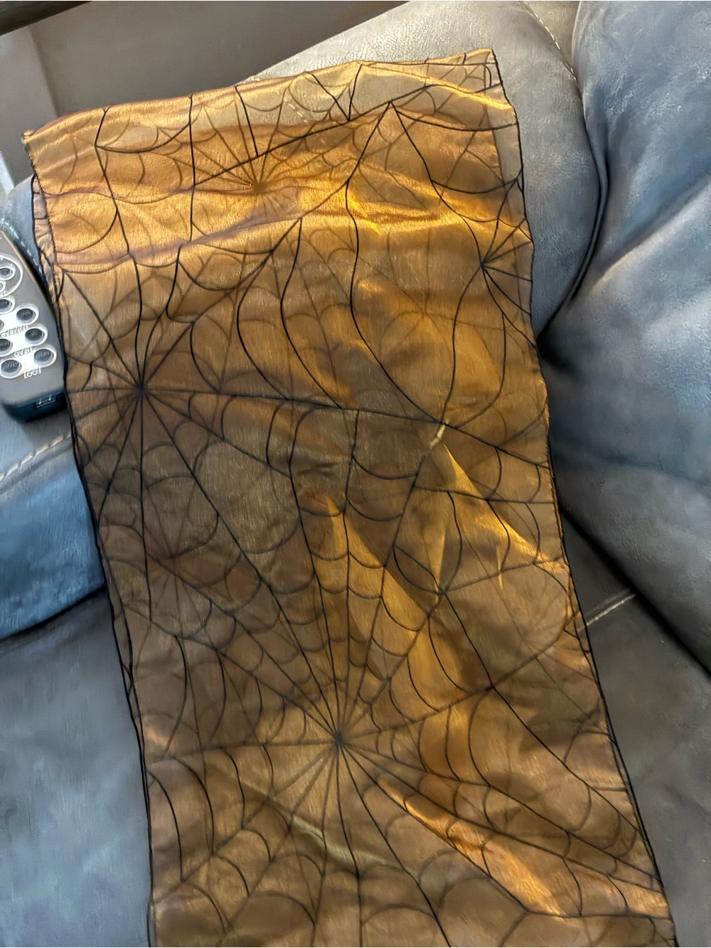 Gold Spiderweb Sheer Table Runner by